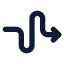 Curvyrightdirection icon with solid standard style
