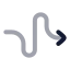 Curvyrightdirection icon with twotone rounded style