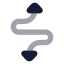 Curvyupdowndirection icon with bulk rounded style
