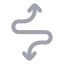Curvyupdowndirection icon with duotone rounded style