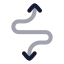 Curvyupdowndirection icon with twotone rounded style