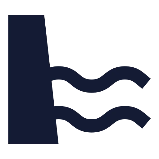 Dam Icon in Solid Sharp style