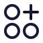 Dashboardcircleadd icon with stroke rounded style