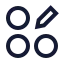 Dashboardcircleedit icon with stroke sharp style