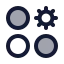 Dashboardcirclesettings icon with duotone standard style