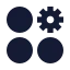 Dashboardcirclesettings icon with solid sharp style