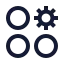 Dashboardcirclesettings icon with stroke sharp style