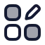 Dashboardsquareedit icon with duotone rounded style