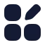 Dashboardsquareedit icon with solid rounded style