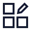 Dashboardsquareedit icon with stroke sharp style
