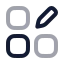 Dashboardsquareedit icon with twotone rounded style