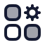 Dashboardsquaresetting icon with duotone rounded style