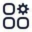 Dashboardsquaresetting icon with stroke rounded style