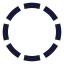 Dashedlinecircle icon with solid sharp style