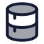 Database icon with duotone rounded style