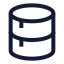 Database icon with stroke sharp style