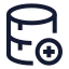 Databaseadd icon with stroke sharp style
