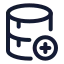Databaseadd icon with stroke standard style