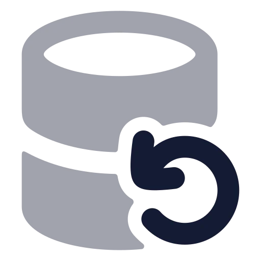 Database Backup Icon in Bulk Rounded style
