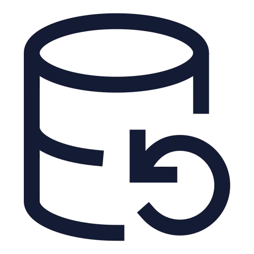 Database Backup Icon in Stroke Sharp style