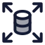 Databaseexpand icon with duotone standard style