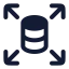 Databaseexpand icon with solid rounded style