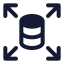 Databaseexpand icon with solid standard style