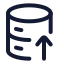 Databaseexport icon with stroke rounded style