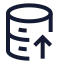 Databaseexport icon with stroke sharp style