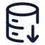 Databaseimport icon with stroke rounded style