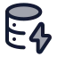 Databaselightning icon with duotone rounded style