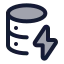 Databaselightning icon with duotone standard style
