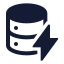 Databaselightning icon with solid sharp style