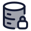 Databaselocked icon with duotone rounded style