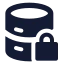 Databaselocked icon with solid standard style