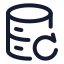 Databaserestore icon with stroke rounded style