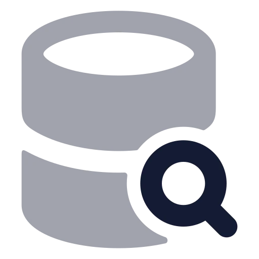 Database Search Icon in Bulk Rounded style