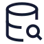 Databasesearch icon with stroke sharp style