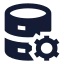 Databasesetting icon with solid sharp style