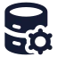 Databasesetting icon with solid standard style