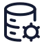 Databasesetting icon with stroke rounded style
