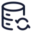 Databasesync icon with stroke rounded style