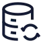Databasesync icon with stroke sharp style