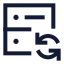 Databasesync icon with stroke sharp style