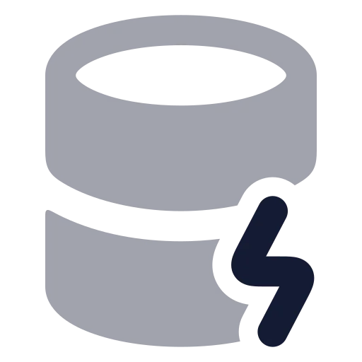 Database Zap Icon in Bulk Rounded style