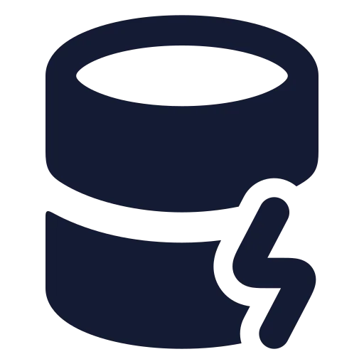 Database Zap Icon in Solid Rounded style