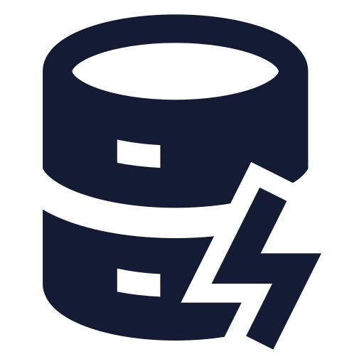 Database Zap Icon in Solid Sharp style