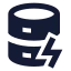 Databasezap icon with solid sharp style