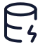 Databasezap icon with stroke rounded style
