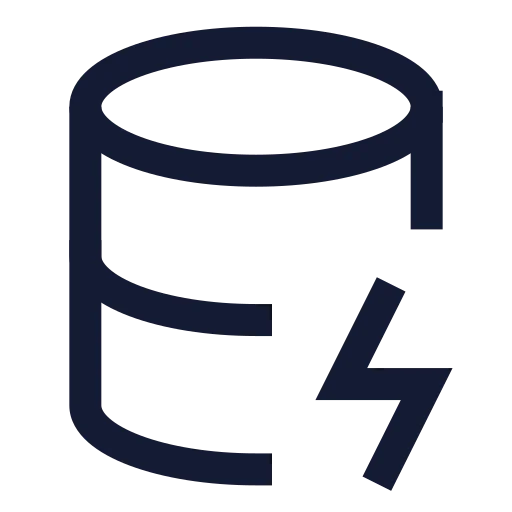 Database Zap Icon in Stroke Sharp style